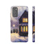 Glowing Homes in the Snow with Christmas Decorations - Impact Resistant Phone Case Samsung Galaxy S20 FE Matte